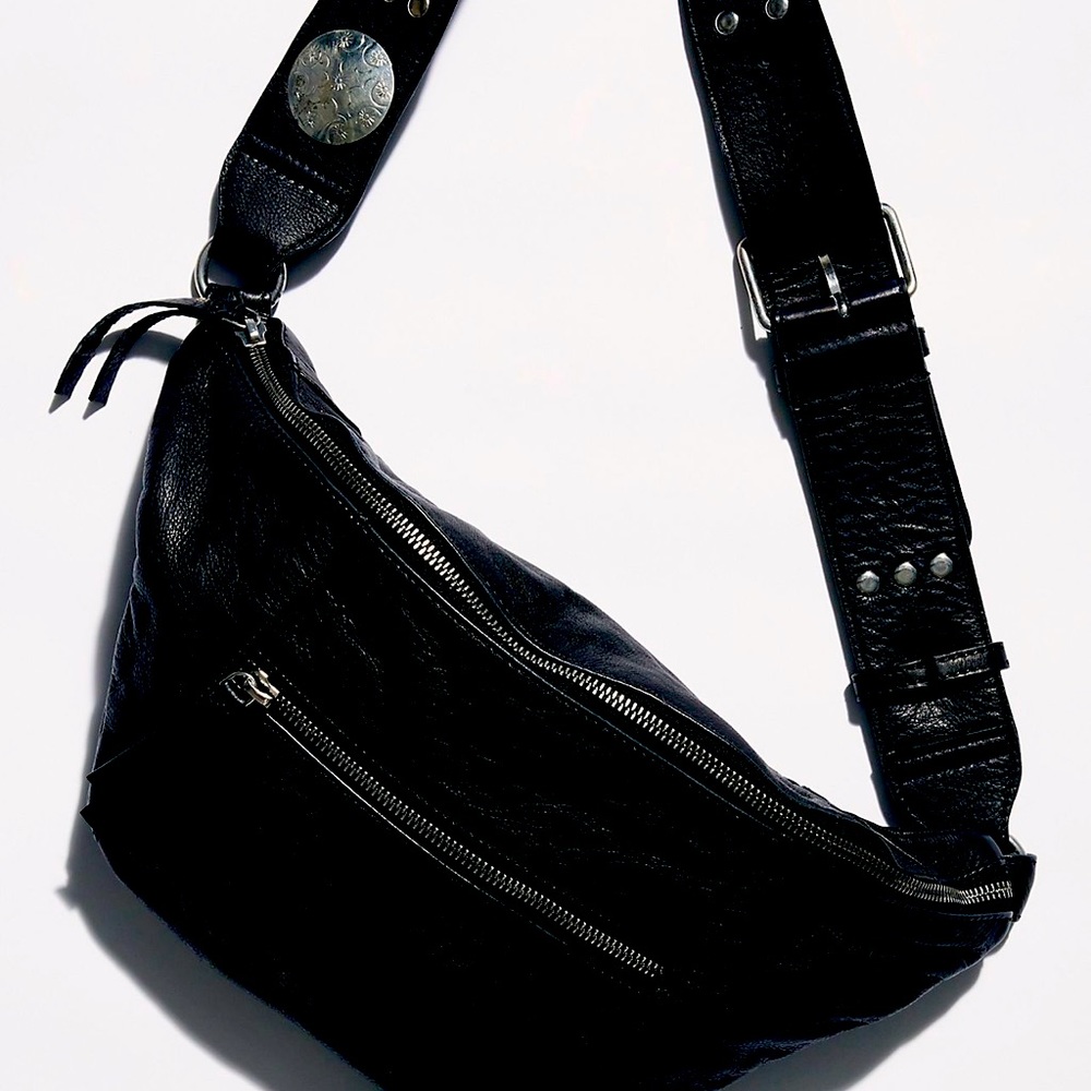 Free People embellished black sling bag